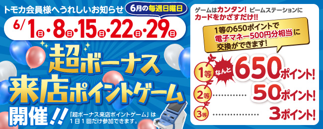 超ボーナス来店ポイントゲーム