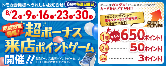 超ボーナス来店ポイントゲーム